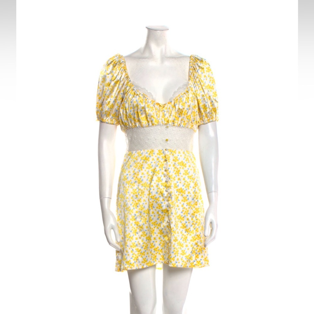 For Love and Lemons Floral Print Mini Dress